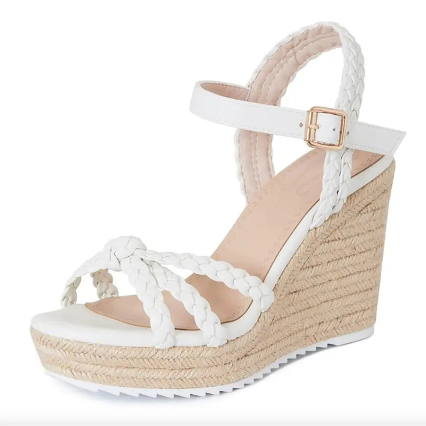 Sandals for Women, Platform Ankle Strap Womens Sandals Open Toe Espadrille Wedge Sandals for Women Concise Casual Summer Womens Shoes High Heels Fashion Footwear Classy